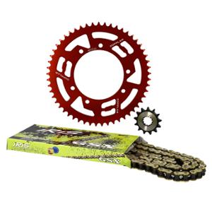 KIT CHAINE DOPPLER ALU ADAPT. SHERCO ENDURO / SM 428 13X53DTS D110 FIX 3X2 ALU ROUGE