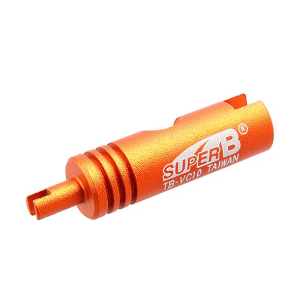 DEMONTE OBUS DE VALVE SHRADER / PRESTA SUPER B TB-VC10 ORANGE (CLASSIC)