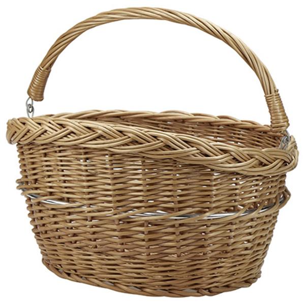 PANIER AV A CLIPS TRESSE KLICKFIX OSIER 18L MARRON AVEC ANSE 40X32X26 CM (SANS FIXATION)