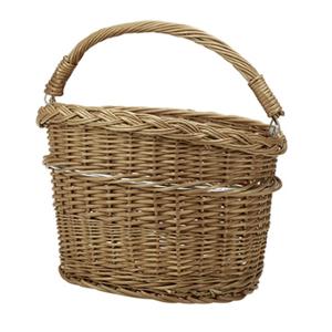 BASKET FRONT WITH CLIPS WICKER MINI 13L BROWN WITH HANDLE 34X27X26 CM WITHOUT MOUNTING