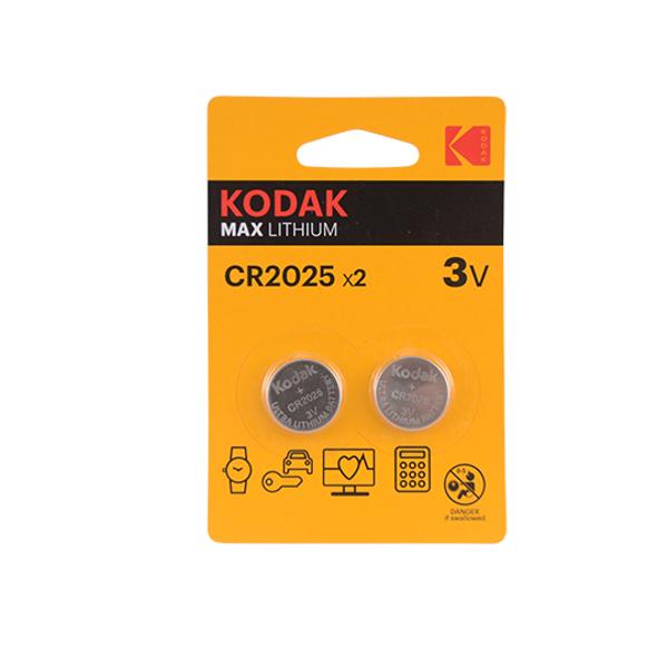 BATTERY -LITHIUM- 3V CR2025 KODAK MAX  (X2)