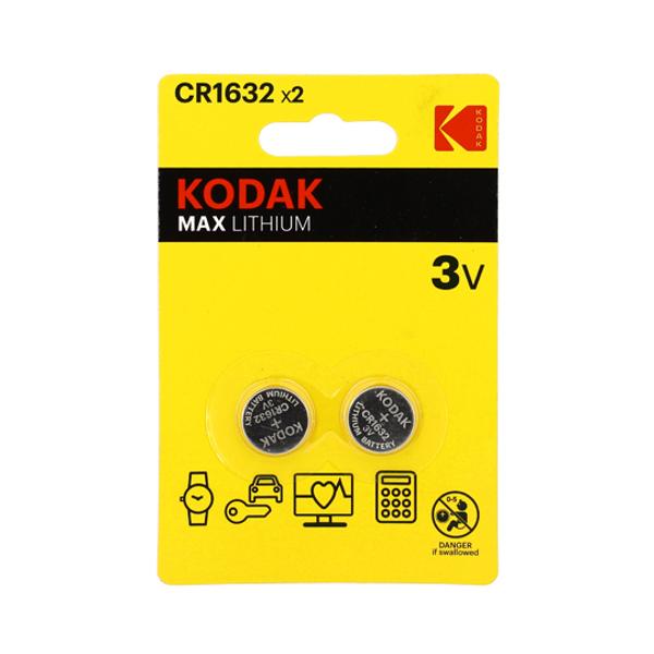 BATTERY -LITHIUM- 3V CR1632 KODAK MAX (X2)
