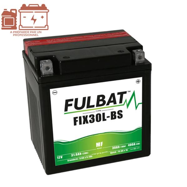 BATTERIE FIX30L-BS FULBAT 12V30AH LG165 L125 H175 (LIVRE AVEC ACIDE - SANS ENTRETIEN)