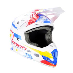 CASQUE CROSS TRENDY 20 T-902 MACH1 BLANC / BLEU / ROUGE T59-60 L