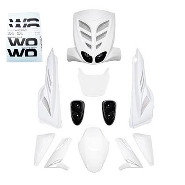 CARROSSERIE SCOOTER BCD* KIT (WHITE OUT) ADAPT. STUNT / SLIDER BLANC (7 PIECES)