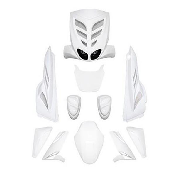 CARROSSERIE / CARENAGE  SCOOTER BCD* KIT  STUNT / SLIDER BLANC (7 PIECES)