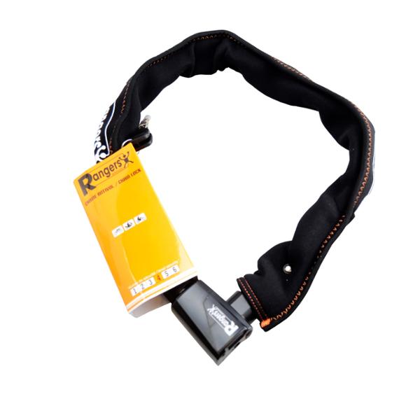 BICYCLE LOCK WITH CHAIN  RANGERS Ø 8mm LENGTH 900mm -NEOPRENE COATED