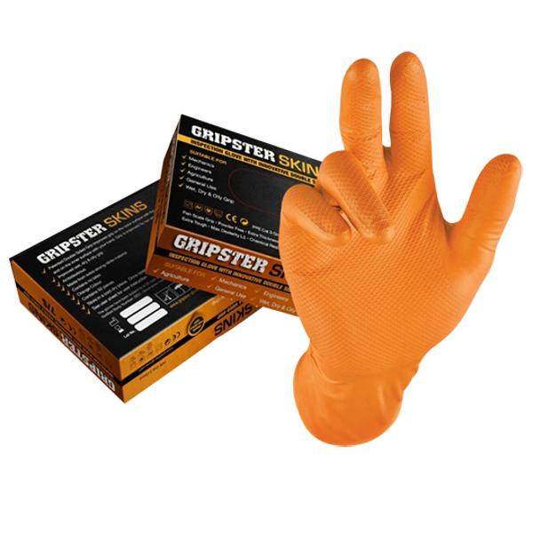 GLOVES -DISPOSABLE WORKSHOP (M) HIGH RESISTANCE NITRILE (BOX OF 50) - ORANGE