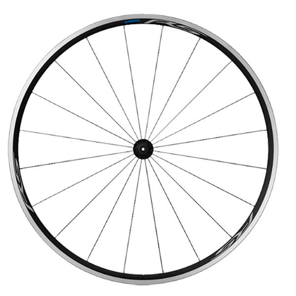 WHEEL -FRONT ROAD-  BLOCK RIM BLACK SHIMANO RS100 HUB SHIMANO