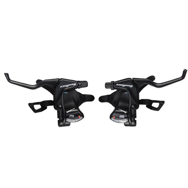 LEVIER / MANETTE VTT 8VX3. SUNRACE MT5 V BRAKE ALU NOIR 2 DOIGTS COMPT. SHIMANO (PR)