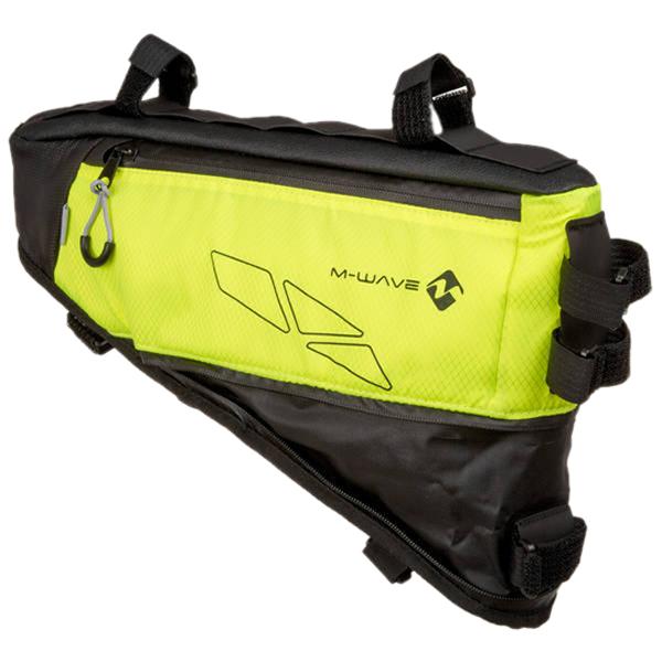FRAME BAG -TRIANGLE- M WAVE 100 % WATERPROOF NEON YELLOW 3.3 - 4.2 L (420X140X250mm)