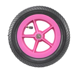 ROUE DRAISIENNE COMPLETE POUR REMPLACEMENT 10 POUCES ROSE (JANTE ET PNEU)