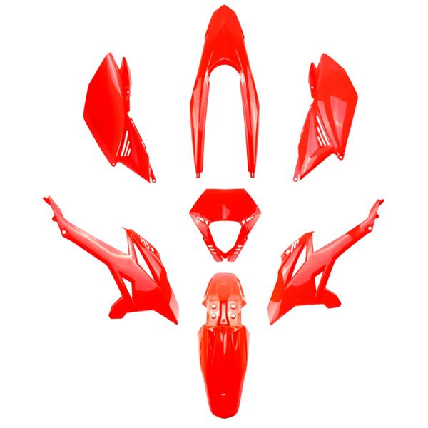 CARROSSERIE / CARENAGE MECABOITE TUN'R KIT  BETA 50 RR 2012->2022 ROUGE (7 PIECES)