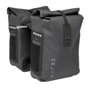 BAG BICYCLE LUGGAGE RACK BRIDGE NEWLOOXS VARO DOUBLE BASKET GREY MIK - 40 LITRES -