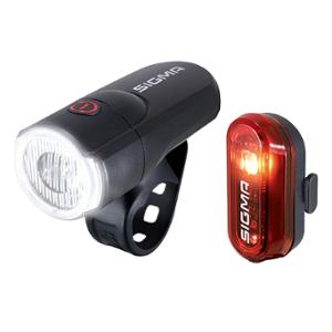 ECLAIRAGE VELO AV+AR PILE SIGMA AURA 30 / CURVE FIXATION CINTRE / TIGE DE SELLE LED