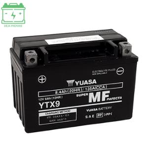 BATTERY YTX9 YUASA 12V8Ah - NO MAINTENANCE - AGM FACTORY ACTIVATED