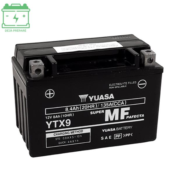 BATTERY YTX9 YUASA 12V8Ah - NO MAINTENANCE - AGM FACTORY ACTIVATED