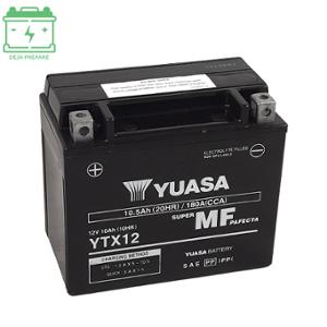 BATTERY YTX12 YUASA 12V10Ah - NO MAINTENANCE - AGM FACTORY ACTIVATED