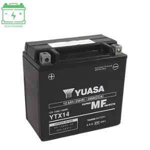 BATTERY YTX14 YUASA 12V12Ah - NO MAINTENANCE - AGM FACTORY ACTIVATED