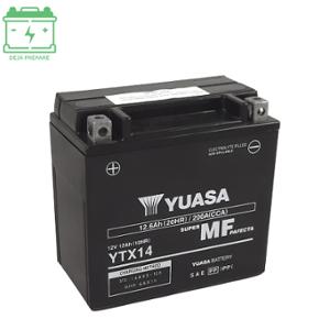 BATTERIE YTX14 YUASA 12V12AH SANS ENTRETIEN - AGM ACTIVE USINE