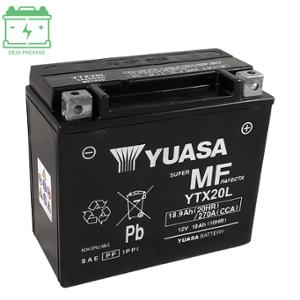BATTERY YTX20L YUASA 12V18AH  - NO MAINTENANCE FACTORY ACTIVATED