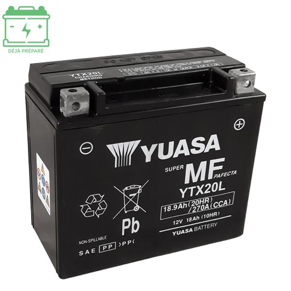 BATTERIE YTX20L YUASA 12V18AH SANS ENTRETIEN - AGM ACTIVE USINE