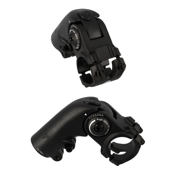 H.B STEM ADJUSTABLE AHEAD SET 1''1/8 L60 ERGOTEC OCTOPUS AHEAD 50 ALU BLACK 0/+60° 31.8 HANDLEBAR