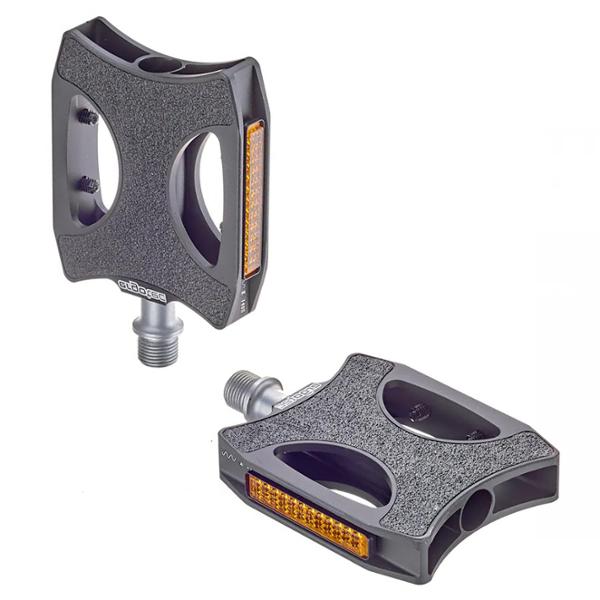 PEDALE CITY / URBAIN ALU ERGOTEC EP URBAN NOIR SURFACE ANTI DERAPANTE D 9 / 16 (PR)