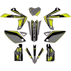 DECOR/STICKERS KIT DOPPLER FOR RIEJU MRT/MRT PRO/MARATHON BLACK/GREY/NEON YELLOW