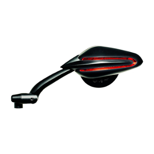 WING MIRROR UNIVERSAL FAR SUPER VIPER BLACK WITH LED INDICATOR (LEFT)  (X1)