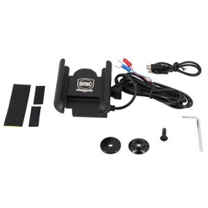 SMARTPHONE HOLDER UNIVERSAL FAR ALU CNC BLACK MOUNTING TMAX 530/CHARGER INCLUDED  (X1) -