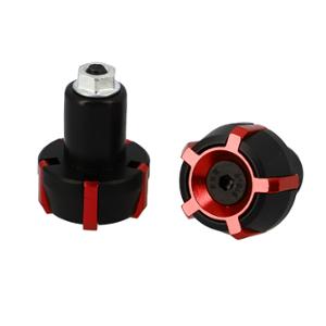 HANDLEBAR CAPS BLACKWAY HARLEM (Ø 17mm) - ALUMINIUM BLACK/RED (X2)