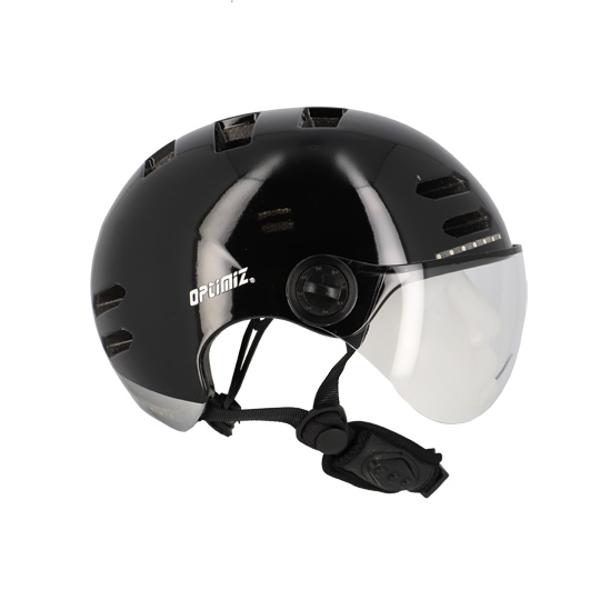 CASQUE URBAIN OPTIMIZ O390 NOIR BRILLANT IN MOLD T.L (58 / 61) CLIGNO / BLUETOOTH