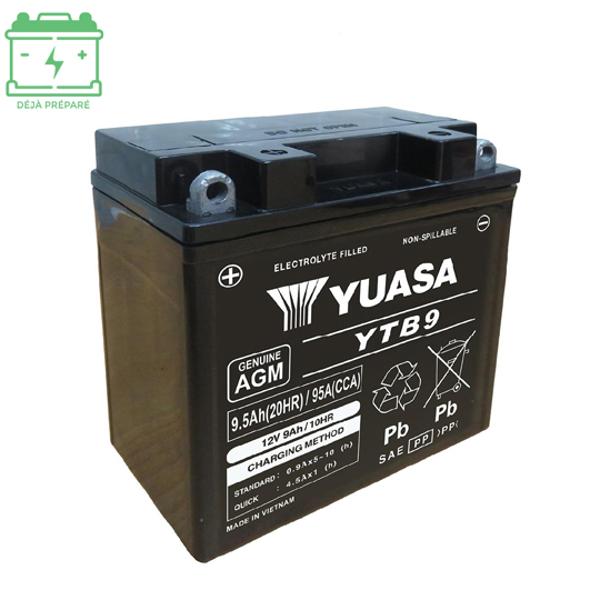 BATTERIE YTB9 YUASA 12V6.5AH SANS ENTRETIEN - AGM ACTIVE USINE