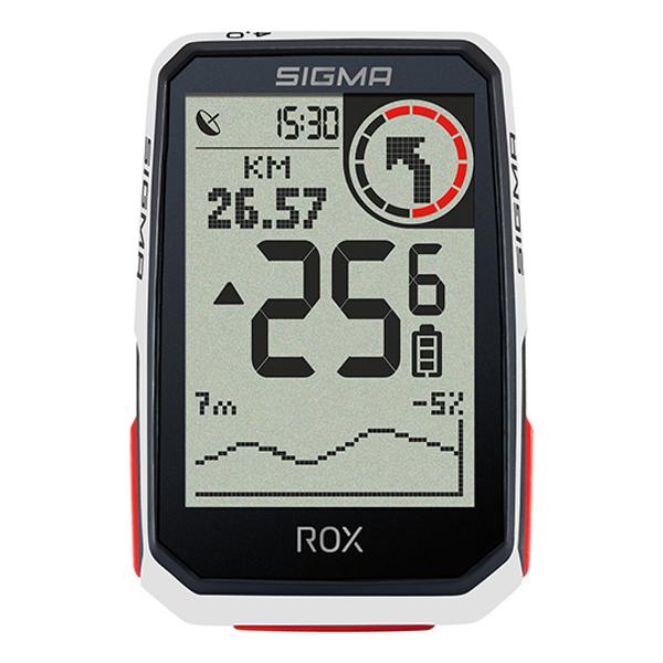 COMPTEUR VELO SANS FIL / GPS SIGMA ROX  4.0 30 FCTS BLANC