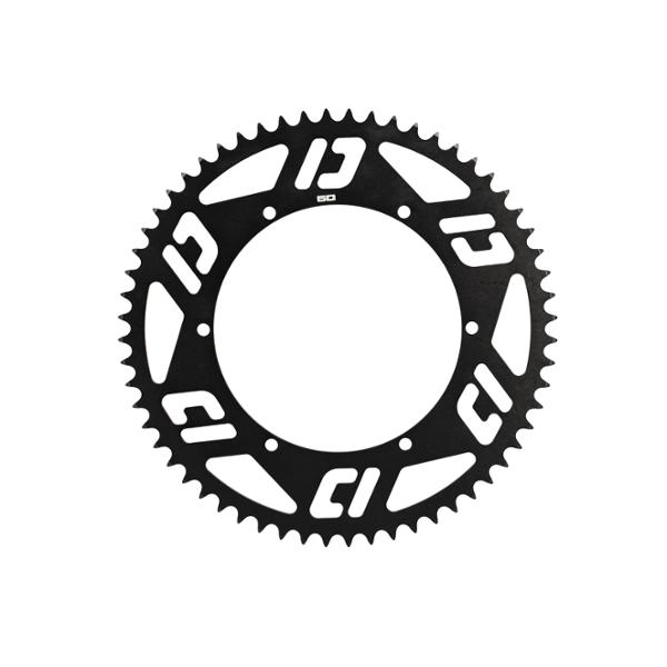 CHAIN RING -MOPED- DOPPLER OPEN ALU CNC BLACK 60 TEETH FOR CARRIER PLATE DOPPLER ET F.E.