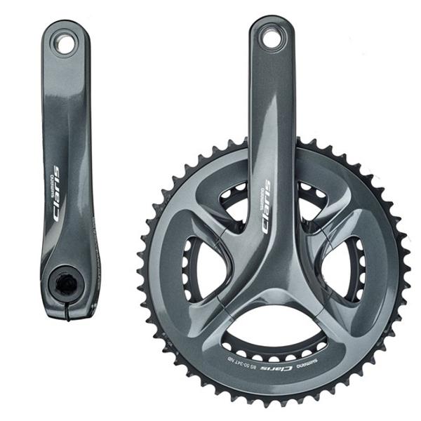 PEDALIER ROUTE COMPACT 50-34D L170 SHIMANO CLARIS R2000 GRIS FONCE 8V.