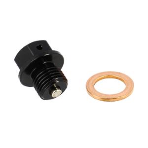 SUMP PLUG MAGNETIC BLACKWAY M12X1.25 -10MM - BLACK WITH COPPER SEAL