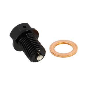 SUMP PLUG MAGNETIC BLACKWAY M12X1.5 -15MM - BLACK WITH COPPER SEAL