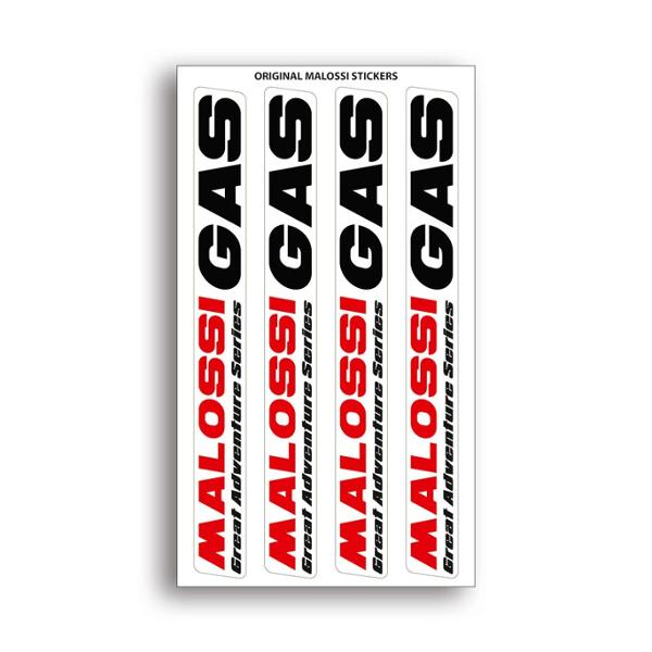 BRAND STICKER MALOSSI GAS BLACK/RED (8X14cm)