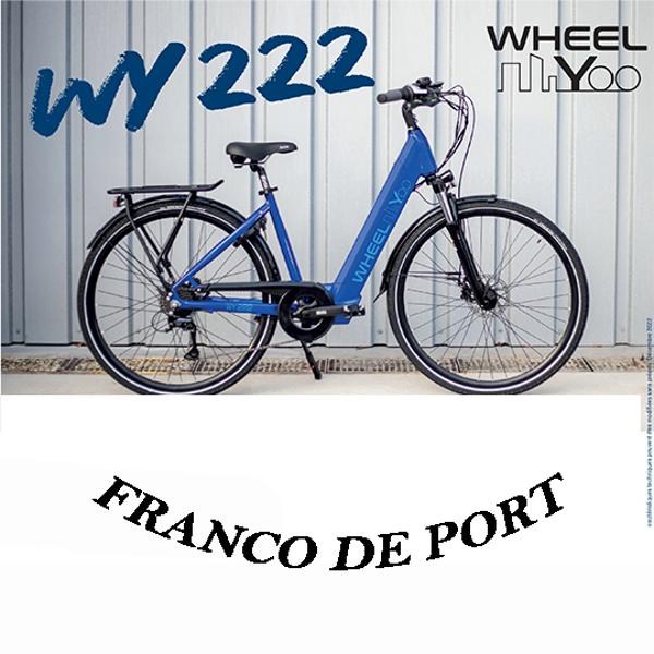 VELO ELECTRIQUE 28" WHEELYOO WY 222 MOTEUR ROUE ARRIERE BLEU