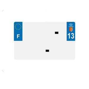 PLAQUE IMMAT. PLEXI PMMA BLANCHE 210X140 SIV REALISE - DEPT 13  -BOUCHES / RHONE (X1)