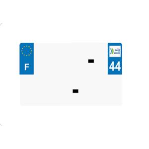PLAQUE IMMAT. PLEXI PMMA BLANCHE 210X140 SIV REALISE - DEPT 44 -LOIRE ATLANTIQUE (X1)