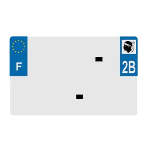 PLAQUE IMMAT. PLEXI PMMA BLANCHE 210X140 SIV REALISE - DEPT 2B -HAUTE CORSE (X1)