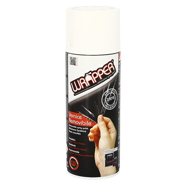 BOMBE PEINTURE WRAPPER PAR HQS BLANC PUR MAT (400ML) - RETIRABLE