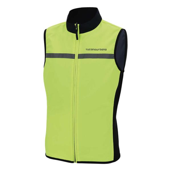 GILET / VESTE SECURITE TUCANO REVERSIBLE BLEU / JAUNE FLUO T.XXL / XXXL