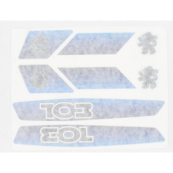 BRAND STICKER PEUGEOT BLUE   -SHEET OF 8 STICKERS