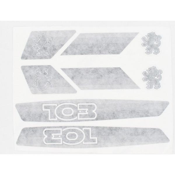 AUTOCOLLANT CYCLO MARQUE PEUGEOT GRIS ADAPT. 103  (PLANCHE DE 8 PCS)