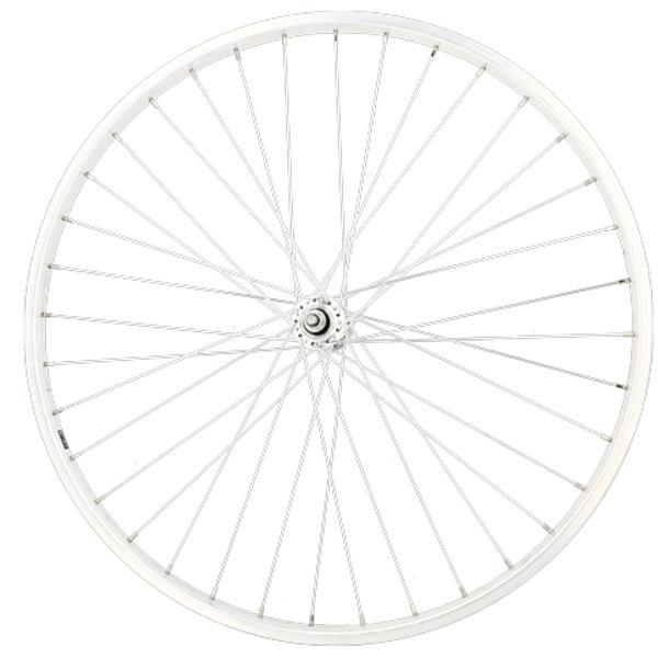 ROUE VELO URBAIN 650 X 35B AV ECROU AXE PLEIN JANTE ALU ARGENT 36T