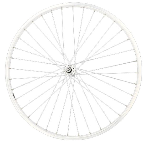 ROUE VELO URBAIN 650 X 35B AV ECROU AXE PLEIN JANTE ALU ARGENT 36T